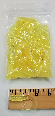 #ad 50 Pack 2quot; Green Yellow Curly Tail Grub. Unbranded. Bass Crappie Read Des. $7.99