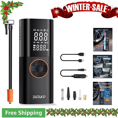#ad Portable Air Compressor Cordless Tire Inflator with LCD Dual Screen 150 PSI $71.99