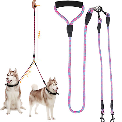 #ad Dual Double 2 Dogs Leash for Training Walking Jogging Running Your Pet No Tangle $14.91