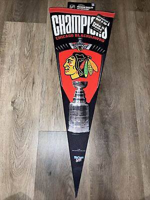 #ad NEW 2010 Chicago Blackhawks Stanley Cup Champions Felt Pennant With Tags LQQK $9.45