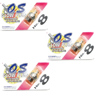 #ad New O.S. #8 Glow Plug 3 Pack $28.00