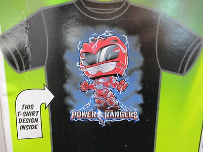 #ad POP Tees Red Power Ranger Shirt Mens Medium Black Athletic Fit Limited New 010 $19.99