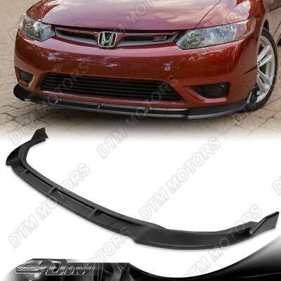 #ad For 06 08 Honda Civic 2DR CS Style Matt Black Front Bumper Lip Splitter Spoiler $64.99