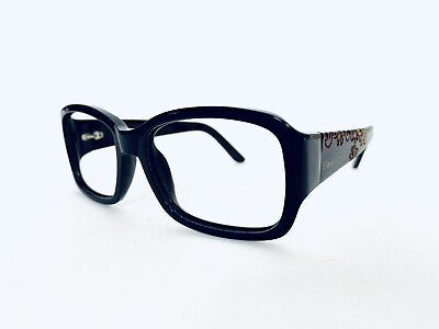 #ad Elizabeth Arden Black Thick Oversize Rectangle Glasses EA5066 56 19 130 $39.00