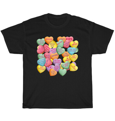 #ad Hearts Candy Valentines Love Valentine#x27;s Day Gift T Shirt Unisex Couple Tee NEW $21.99