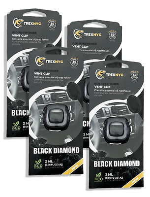 #ad TrexNYC Car Air Fresh Vent Clip Odor Eliminator Black Diamond 0.07 FL.OZ 4PK $12.69
