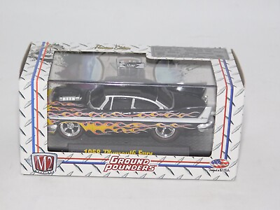 #ad M2 Machines Plymouth Fury 1958 Black with Flames Ground Pounders 1:64 12 10 $8.59