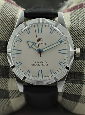 #ad Vintage Atlantic Men Hand Winding 17 Jewels Recently Serviced Working Wristwatch $24.99
