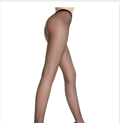 #ad Music Legs Fishnet Black Pantyhose Seamless 100% Nylon One Size Fits Style #9001 $8.50
