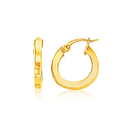 #ad 14k Yellow Gold Flat Side Small Hoop Earrings $344.00
