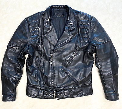 #ad Vintage Hein Gericke Harley Davidson Black Leather Biker Motorcycle Jacket 38 $198.00