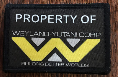 #ad Aliens Property of Weyland Yutani Morale Patch Tactical Military Flag USA Badge $8.49
