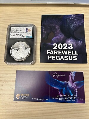 #ad 2023 PM BV Island Pobjoy Mint Farewell Pegasus 1st Day of Issue NGC PF70 UC $449.00