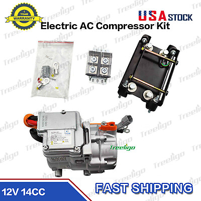 #ad Fully Electric AC Compressor Kit Air Conditioning for Auto Car Truck Bus Boat $509.99