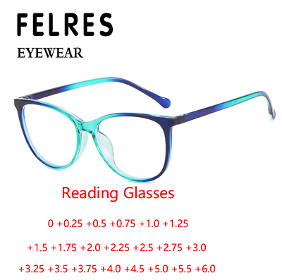 #ad Fashion Cat Eye Blue Light Blocking Reading Glasses For Women Full Frame Glasses $7.96