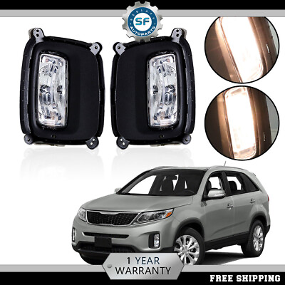 #ad For 2014 2015 Kia Sorento Front Fog Lights Driving Lamps With Bezel LeftRight $31.56
