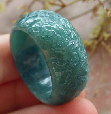 #ad Certified Green Burma Natural A Jadeite Jade Dragon Head Ring NO.10.5 # 403127 $62.40