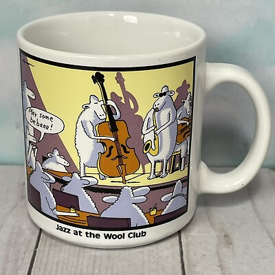 #ad The Far Side Coffee Mug Cup Jazz at the Wool Club Sheep Vintage 1987 Larson EUC $17.56