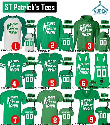 #ad FLOSS LIKE A IRISH St Patrick#x27;s Day Tees Beer Drinking Party Clover Shamrock $27.44