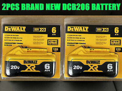 #ad DEWALT DCB206 20V MAX Battery Premium 6.0Ah Genuine Brand New 2PACK $90.00