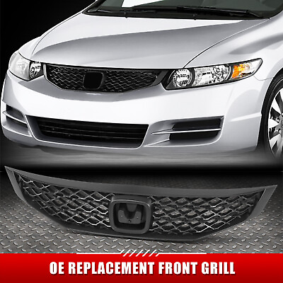 #ad For 09 11 Honda Civic 2 Door OE Style Black Front Upper Grille w Mesh Insert $78.06