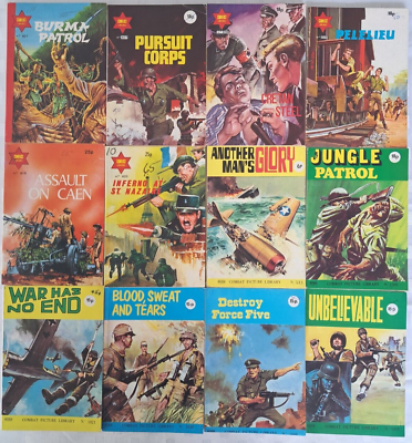#ad 12 War Comics Combat and Conflict Libraries 1981 quot;War Has No Endquot; Nice AU $64.95