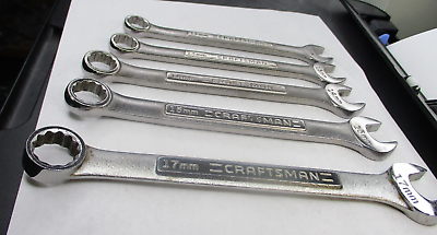 #ad Craftsman 5pc Metric 12mm 15mm amp; 17mm 12pt Combination Wrench Set USA $36.88