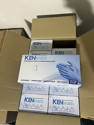#ad KENteam Disposable Nitrile Exam Gloves Size Large $7.90