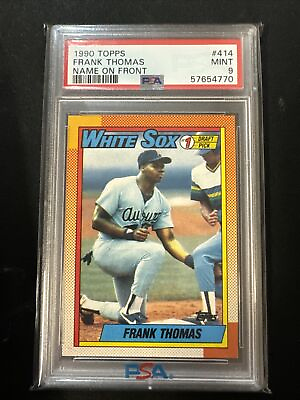#ad #ad 1990 Topps #414 Frank Thomas Name On Front Rookie Mint PSA 9 $25.00