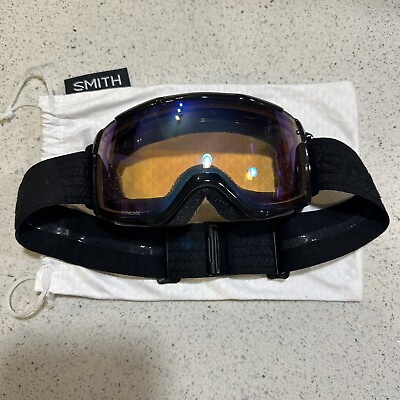 #ad Smith Womens Snow Goggles Black Blue Sensor Mirror $41.00