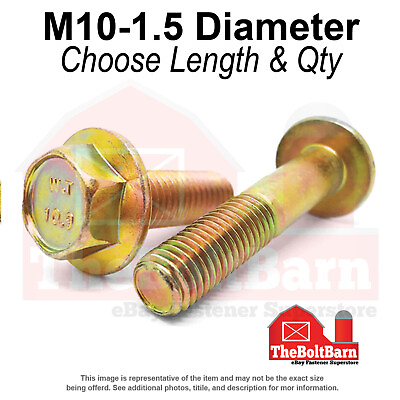 #ad M10 1.5 Class 10.9 Hex Flange Screws Frame Bolts Zinc Yellow Pick Length amp;Qty $9.75