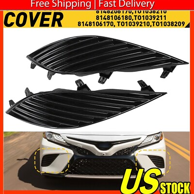 #ad LeftRight Front Bumper Fog Covers Bezel For Light Toyota Camry SE XSE 2018 2020 $20.99