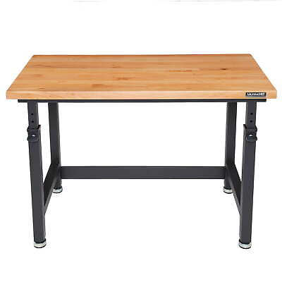 #ad Height Adjustable 4 Foot Heavy Duty Wood Top Workbench Satin Graphite $310.93