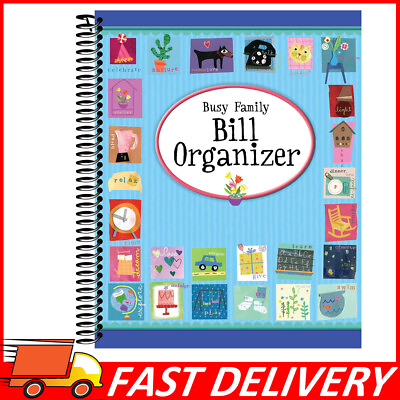 #ad Bill Expense Organizer Spiral Bound Holder Book with Pockets Organize Planner $7.48