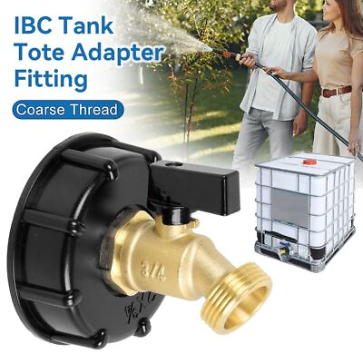 #ad IBC Tote Tank Valve Drain Adapter 3 4quot; Garden Yard Hose Faucet Water Connector $13.99