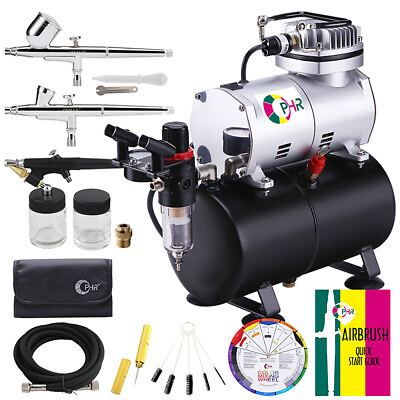 #ad #ad OPHIR Airbrush Kit Air Compressor with Tank for Model Hobby Crafts 3 Airbrushes $129.99