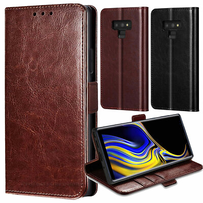 #ad For Samsung Galaxy Note9 Note8 Magnetic Case PU Leather Wallet Flip Holder Cover $11.99