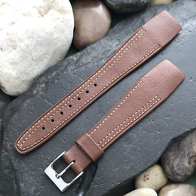 #ad 20mm Hirsch Leather Tapered Leather Wire Lug Open End Unused Vintage Watch Band $52.40