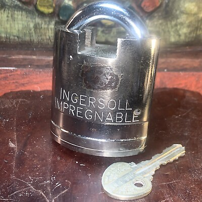 #ad #ad Vintage RARE Ingersoll Impregnable padlock W Key ENGLAND BRITISH 844071 $325.00