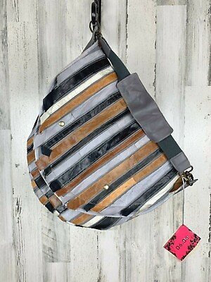 #ad De.De Los Angeles Woman’s Shoulder Bag Re Purposed Leather Patchwork Unique NWT $89.95