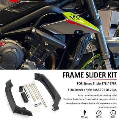 #ad For Street Triple 765 R S RS Engine Guard Crash Frame Slider Falling Protector $85.00