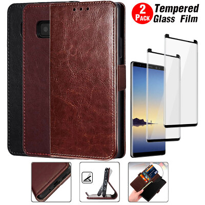 #ad For Samsung Galaxy Note8 Leather Wallet Case Flip Stand Cover Screen Protector $11.99