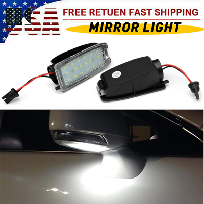 #ad For Land Rover Range Discovery LR2 LED Lights Side Mirror Puddle Lamps White x2 $14.03