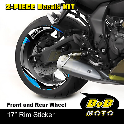 #ad Aqua J10W Motorcycle 17 inch Decals Rim Wheel Stickers Stripes Inner For Yamaha $30.88