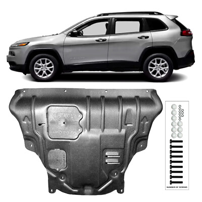 #ad Plastic Steel Engine Splash Guards For Jeep Cherokee 2014 2018 Black Mud Flaps $112.50