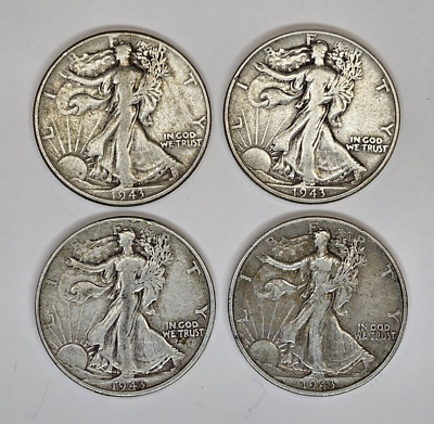 #ad 1943 Walking Liberty Half Dollar Silver Coins $44.95