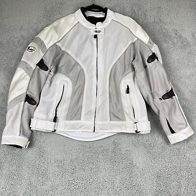 #ad Cortech LRX Air Motorcycle Jacket Women Large L 12 14 Grey White Outdoor Active $49.96