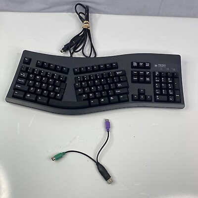 #ad Micro Innovations AT Black Keyboard KB 7903 Ergonomic 5 Pin DIN with Adapter $59.99