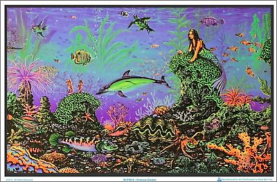 #ad Octopus Garden by: Michael Fishel Blacklight Poster Flocked 35quot; x 23quot; $14.49