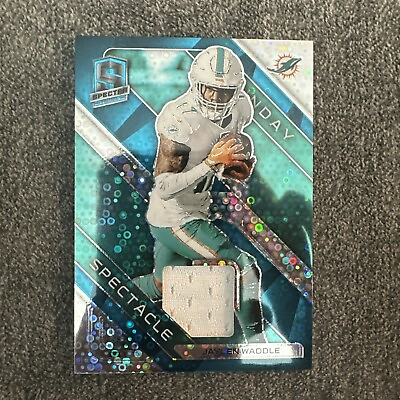 #ad 2023 Panini Spectra Jaylen Waddle Sunday Spectacle Neon Blue Patch #30 60 $15.00